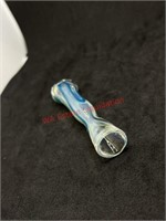 3.5in Blue Whirly Glass Chillum Pipe (living