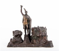 Cast Iron Soldier Matchstick Holder & Ashtray