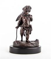 Bronze Cherub Matchstick Holder