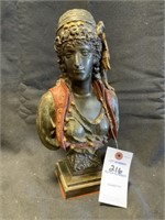 VTG Turkish Queen Bronze Bust Reproduction