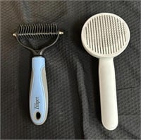 Two Pet Grooming Brushes