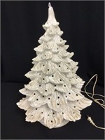 Ceramic Christmas Tree w/Plastic Ornaments