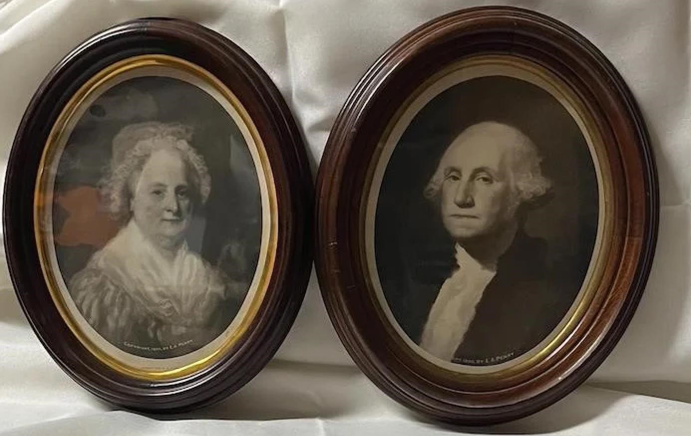 George and Martha Washington Framed Photos