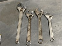 (4) MIX ADJUSTABLE WRENCHES / CRESCENT 15IN