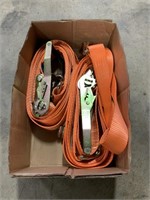 PAIR OF NEW SEAL STRAP RATCHET TIE DOWNS
