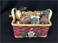 Holiday Basket Full of Ornaments