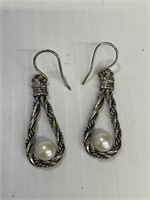 Isreal .925 Earrings W/ Pearls