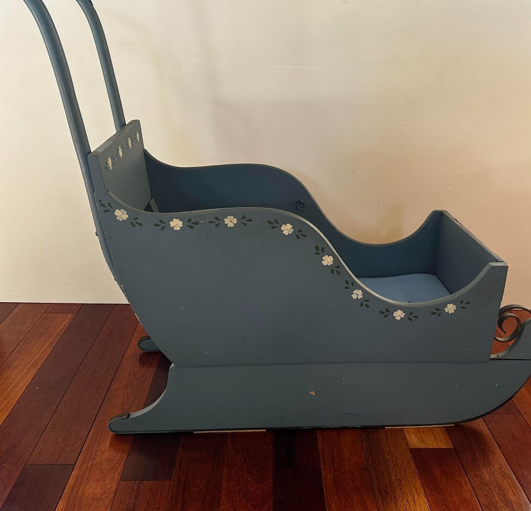 Childs Painted Wood Sleigh