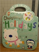 Christmas holidays coloring book and stickers