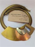 Vintage Artisan  "Aires" Brass & Copper Necklace