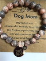 Awesome Dog Mom stretch bead necklace