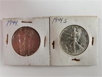 1944 & 1944 S Liberty Silver Half Dollars