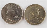 2ct 1961 Franklin Silver Half Dollars