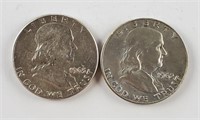 1962 & 1963 Franklin Silver Half Dollars