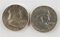 1962 & 1963 Franklin Silver Half Dollars