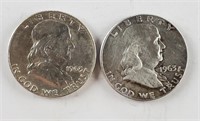 2ct 1963 Franklin Silver Half Dollars
