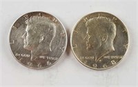 1966 & 1968 Kennedy Clad Half Dollars
