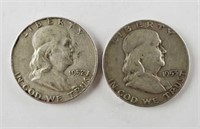 1952 & 1953 Franklin Silver Half Dollar