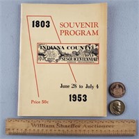 1953 Indiana Sesquicentennial Program & Tokens