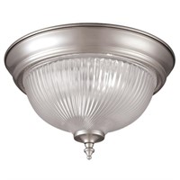 Project Source 1-light 11-in Brushed Nickel Flush