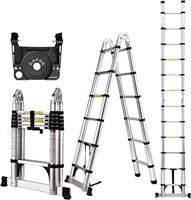 Telescoping Ladder A Frame, 12.5 Ft Compact