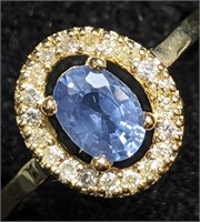 $1775 10K 2.26g Natural Blue Sapphire(1ct)+(0.15ct