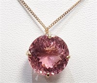 $2895 10K 1.72g Pink Tourmaline(5.6ct) Necklace