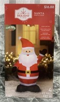 NIB Self-Inflatable Lighted Santa