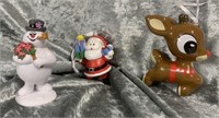 Frosty, Santa Claus & Rudolf Christmas Ornaments