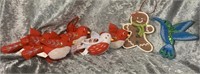Christmas Bird Ornaments and Gingerbread Ornament