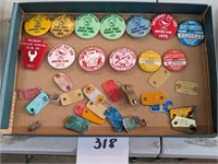 Lot of Sportsman Club Buttons and Dog Licenses