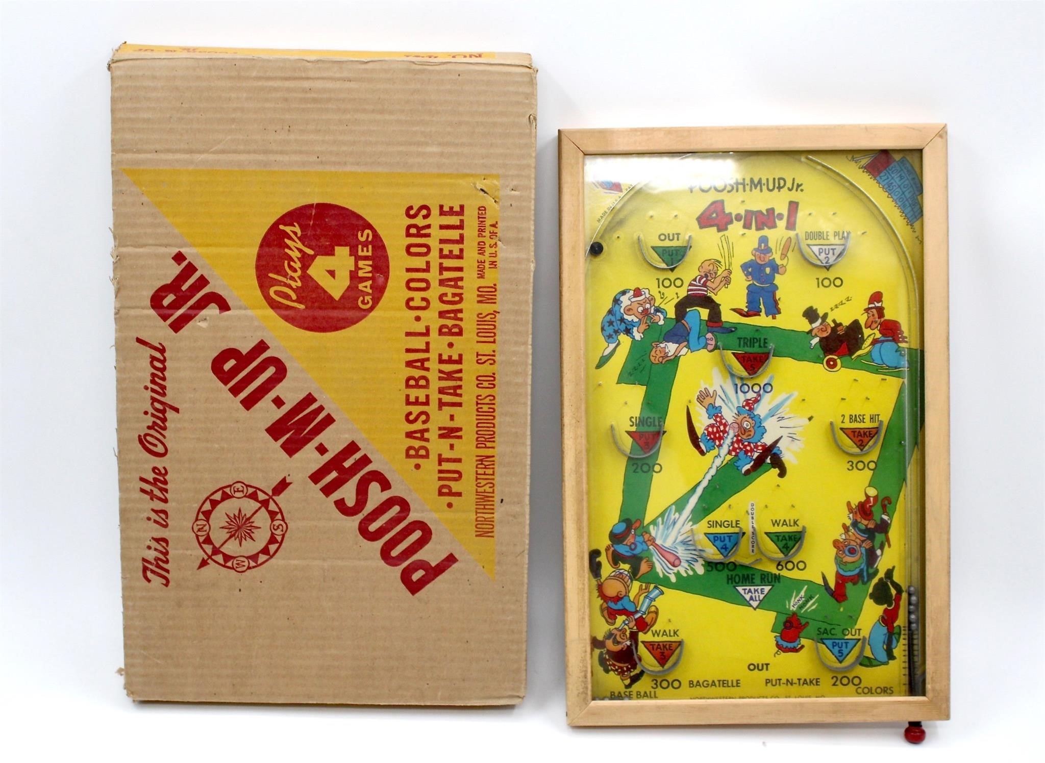 Vintage Poosh-M-Up Jr Table Top Pinball Game w Box