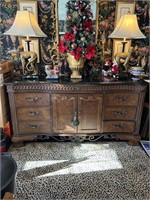 Ornate contemporary sideboard w/black onyx top