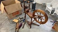 ANTIQUE spinning wheel and accessories