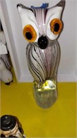 LARGE HEAVY GLASS OWL