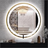 Theiamo 32 Inch Round Led Bathroom Mirror, Smart