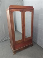 Solid Wood Vintage Armoire W Mirrored Doors