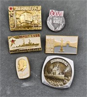 Lenin Russia Ussr Pins Medals Awards