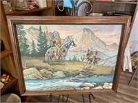 Native American Landscape Artwork Framed (back