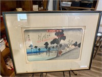 Ando Hiroshige Framed Woodblock Print (back room)