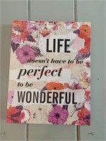 Life Doesn’t Have to be Perfect Small Canvas Sign