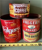 4 Vintage Coffee Tins (con1)