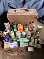 Vintage Medical Bag with Tons of Medicine Bottles