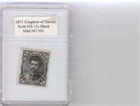 1875 Kingdom of Hawaii 12c Black stamp unused