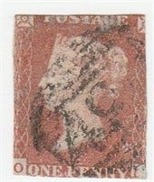 1841 United Kingdom Penny Red Postage Stamp