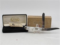 CASE XX MOTHER OF PEARL 2 BLADE POCKET KNIFE W/BOX