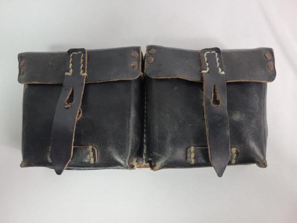 PAIR WWII G43 MAGAZINES IN AMMO POUCH