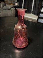 Pink Etched Flask