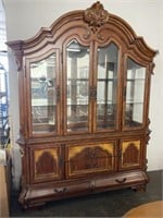 8 FT China Cabinet with Beveled Glass Doors