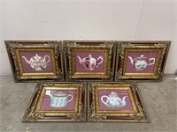 Selection of Tea Pot Prints in Ornate Frames